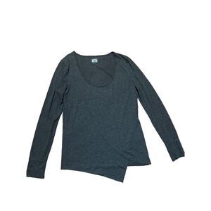 Converse Long Sleeve Faux Wrap Style Top sz L gray